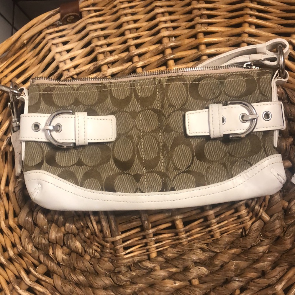 COACH SIGNATURE DEMI SOHO Bag Vintage Y2K (READ BELOW) #E0W-5107 Brown/White EUC